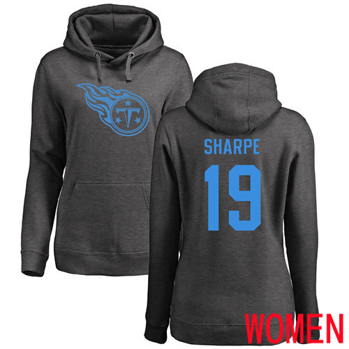 Tennessee Titans Ash Women Tajae Sharpe One Color NFL Football #19 Pullover Hoodie Sweatshirts->women nfl jersey->Women Jersey
